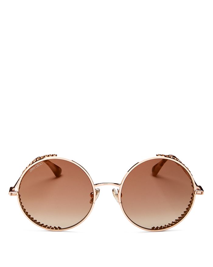 Jimmy Choo Women's Goldy Round Sunglasses, 54mm In Gold Copper/brown Gradient