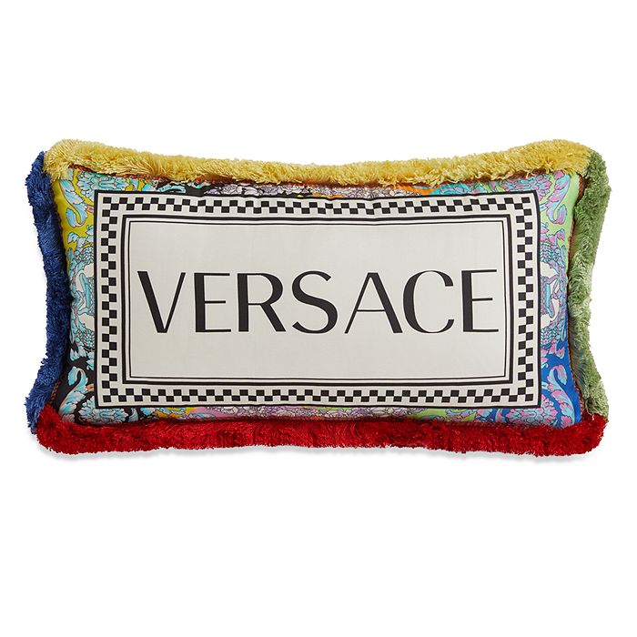 Versace Logo-Print Silk Sleep Shirt