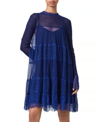 cobalt blue dress with sleeves