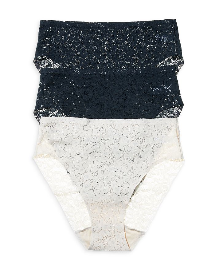 Tc Fine Intimates Lace Hipster, Pack Of 3 In Black/nude