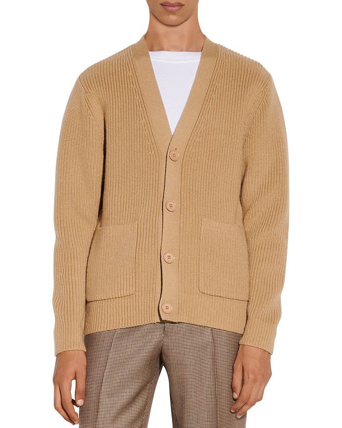 Sandro Wool Ribbed Button Cardigan | Bloomingdale's