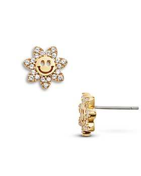 BAUBLEBAR - Felice Cubic Zirconia Smiling Daisy Stud Earrings in 18K Gold Plated Sterling Silver