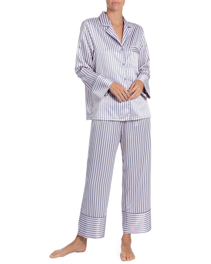 In Bloom by Jonquil Striped Satin Cropped Pajama Pants Set