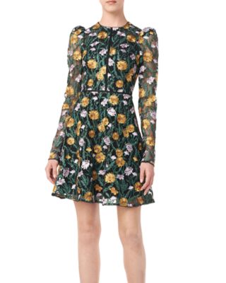 monique lhuillier floral embroidered dress