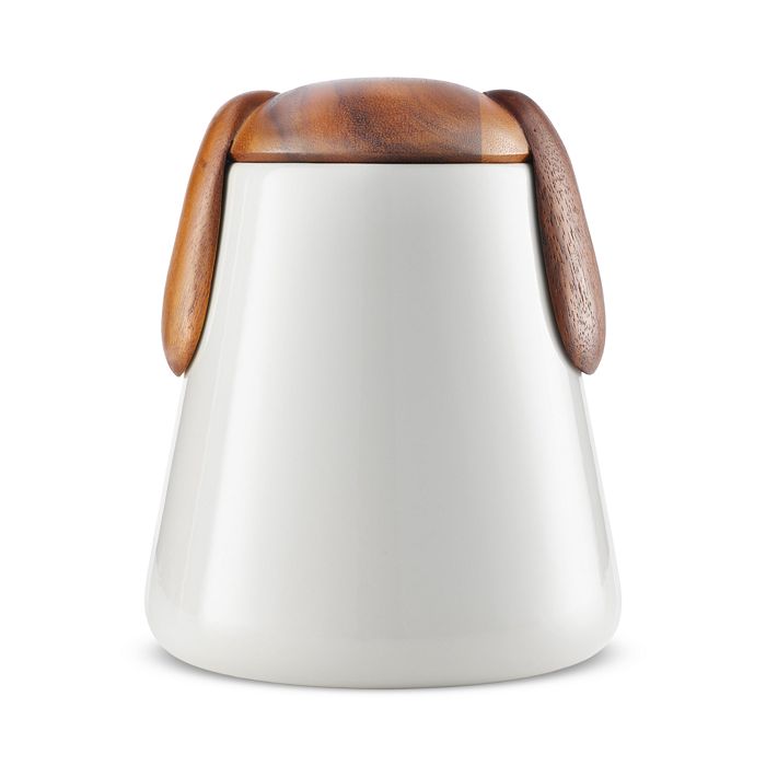 Nambe Dog Treat Jar In White