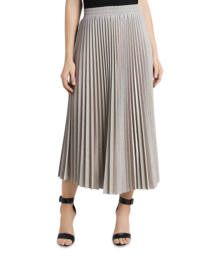 Vince metallic shop pleated skirt