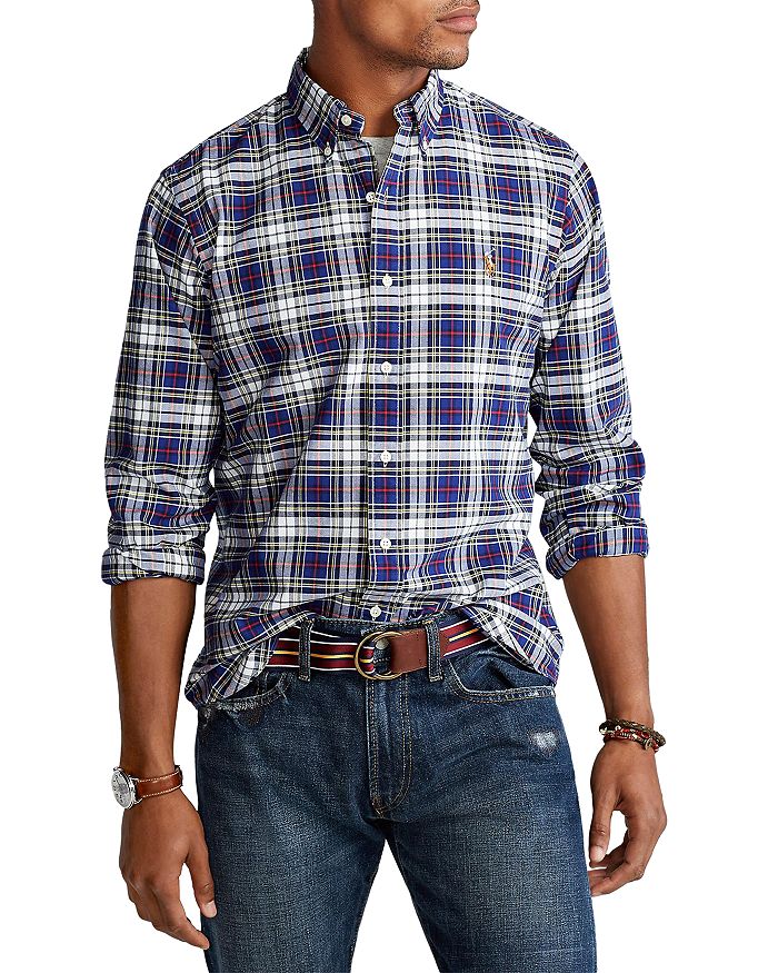 POLO RALPH LAUREN CLASSIC FIT PLAID OXFORD SHIRT,710811288010