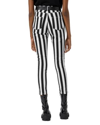 black and white striped jeans womens
