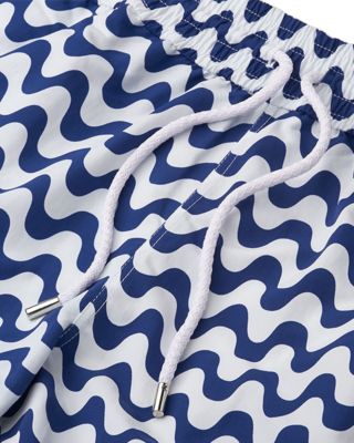Copacabana Wavy Stripe Classic Fit Swim Trunks