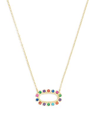 Kendra Scott Elisa Cubic Zirconia Open Frame Adjustable Pendant Necklace 18 18.75 Bloomingdale s