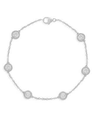 Bloomingdale's Diamond Bezel Station Bracelet In 14K White Gold, 2.0 Ct ...