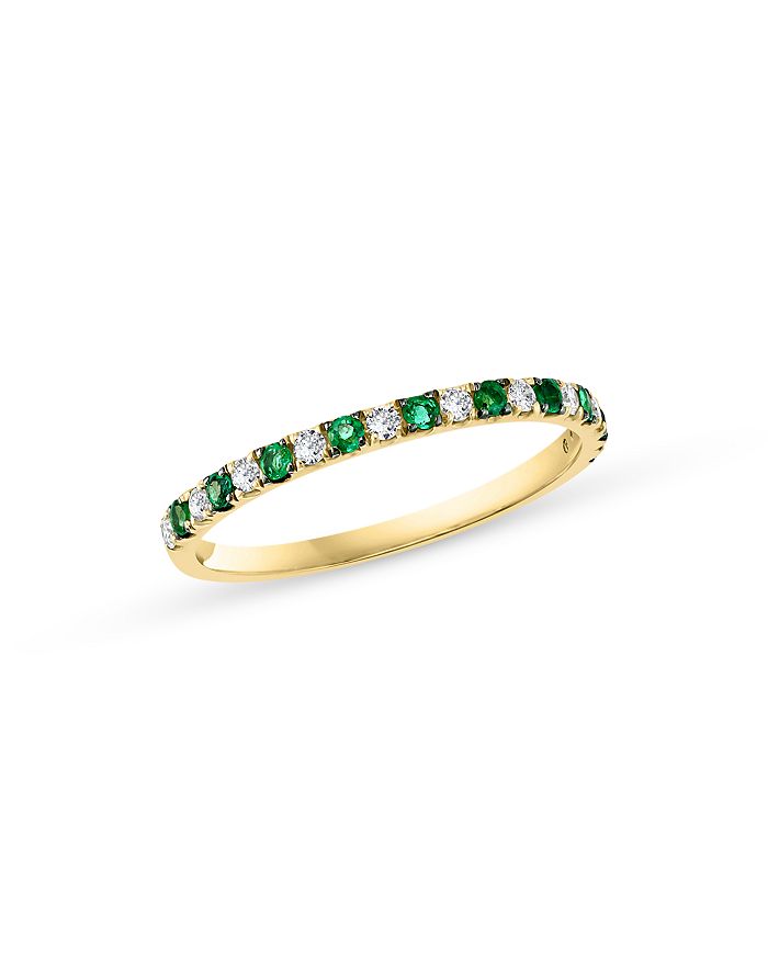 Bloomingdale s Emerald Diamond Stacking Ring in 14K Yellow Gold
