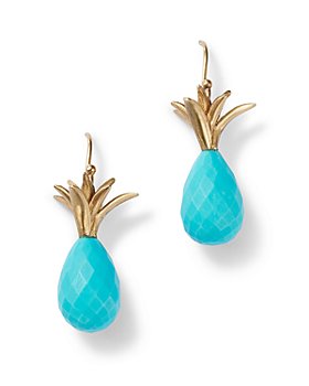 Tommy Bahama Turquoise Dreams Pineapple Drop Fish Hook Earrings