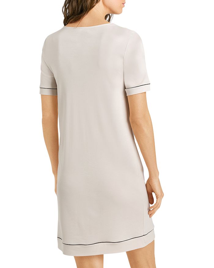 Shop Hanro Natural Comfort Short Sleeve Nightgown In Almond