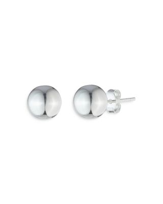 Bead Stud Earrings in Sterling Silver