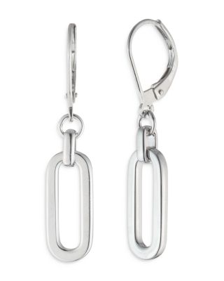 Oval Link Drop Earrings in Sterling Silver