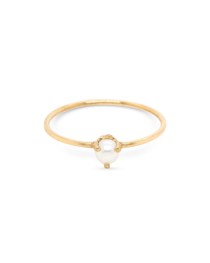 Zoë Chicco 14k Yellow Gold White Pearls Cultured Freshwater Pearl Stacking Ring