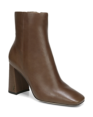 Sam Edelman Women's Codie High Block Heel Booties In Nut Brown Leather