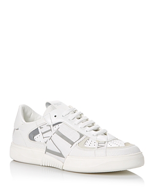 Valentino Men's Vl7 Web Logo Laceless Low-top Sneakers In White Multi