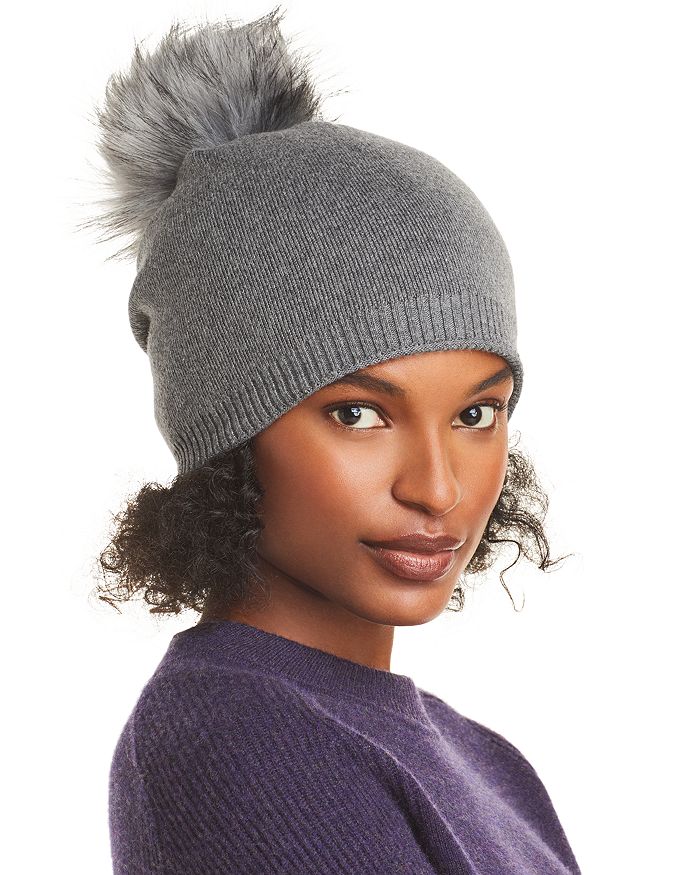 Kyi Kyi Cashmere Faux Fur Pom Pom Hat Bloomingdale s