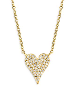 Moon & Meadow - 14K Yellow Gold Diamond Heart Pendant Necklace, 18" - Exclusive