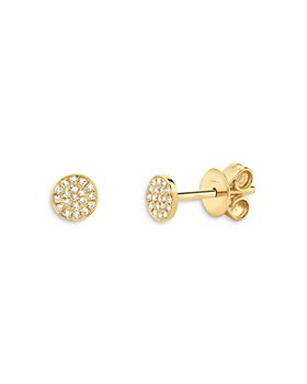 Moon & Meadow - 14K Yellow Gold Diamond Circle Stud Earrings - 100% Exclusive