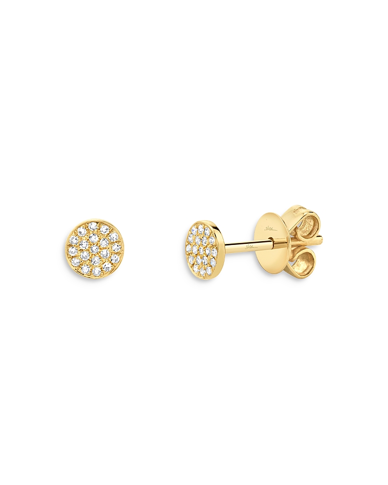 Moon & Meadow 14k Yellow Gold Diamond Circle Stud Earrings - Exclusive In Gold
