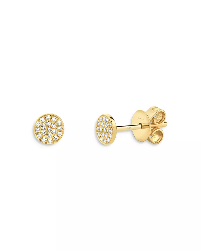 Moon & Meadow 14K Yellow Gold Diamond Circle Stud Earrings - Exclusive