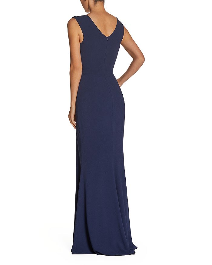 Shop Dress The Population Sandra Plunging Gown In Midnight Blue