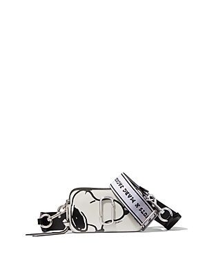 Marc Jacobs Snapshot Leather Crossbody In Cotton Multi/silver