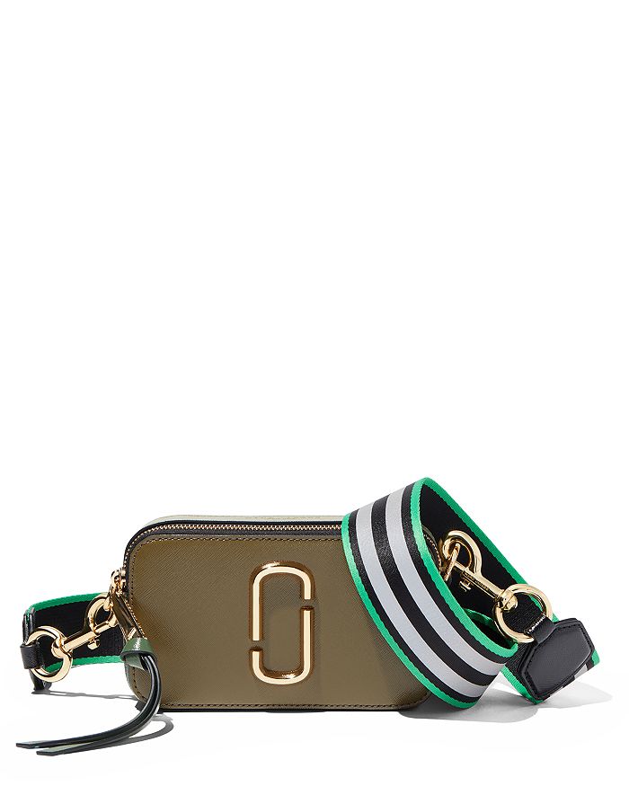The Marc Jacobs Snapshot Leather Camera Bag In Desert Mountain/gold