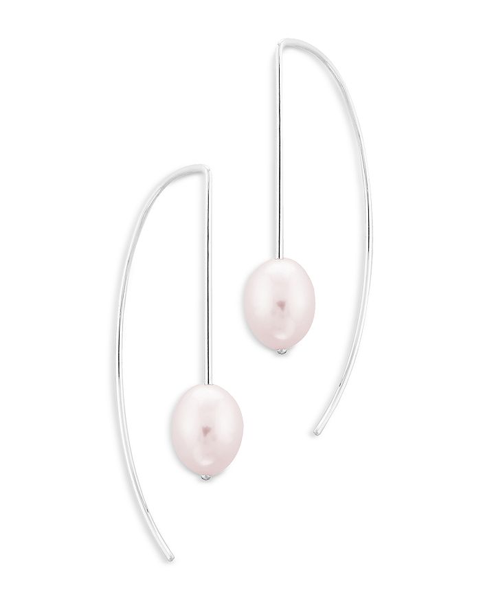 Nancy B Freshwater Pearl Curved Threader Earrings - 100% Exclusive In Silver/pink
