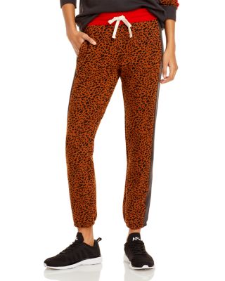 Monrow Leopard Spot Colorblock Sweatpants Bloomingdale s