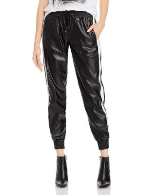 leather joggers womens