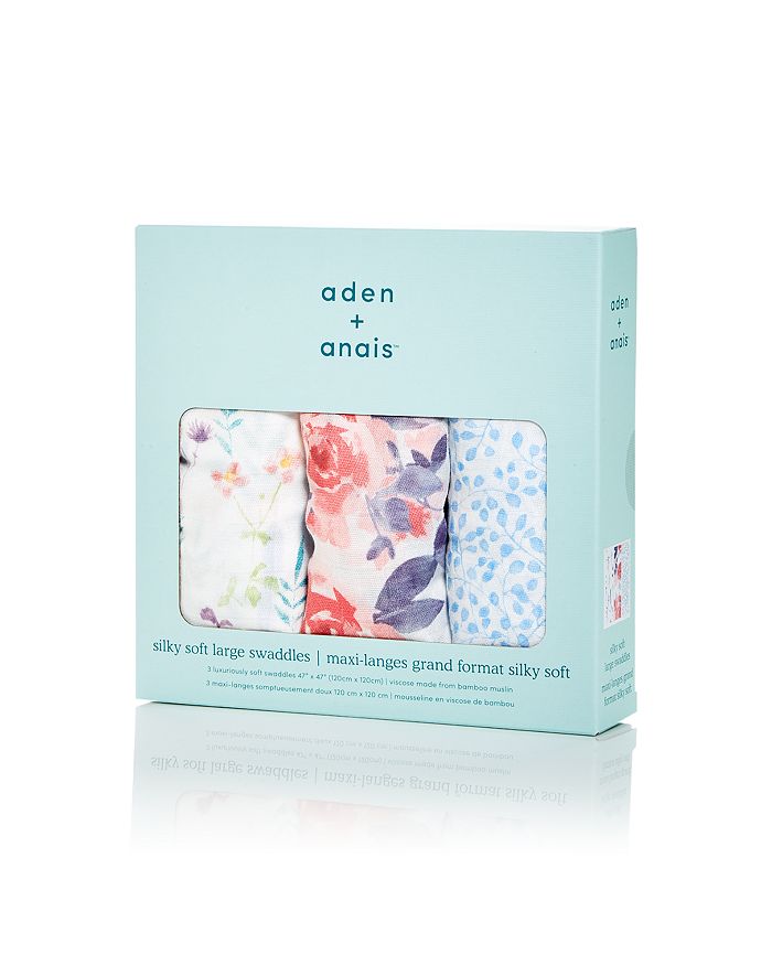 Aden And Anais Kids'  Unisex Silky Soft Large Swaddle Blankets - Set Of 3 In Watercolor