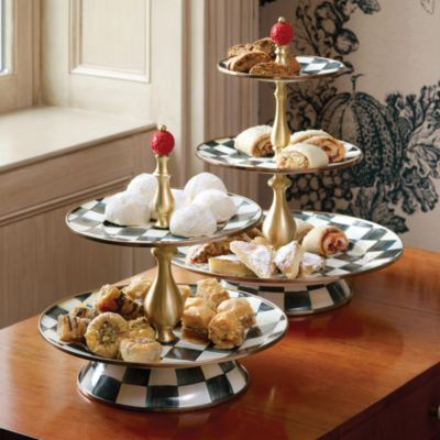 Courtly Check Enamel Two-Tier Sweet Stand