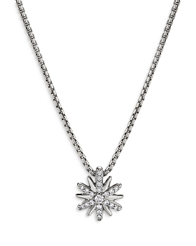 David Yurman Petite Starburst Pendant Necklace with Diamonds, 18