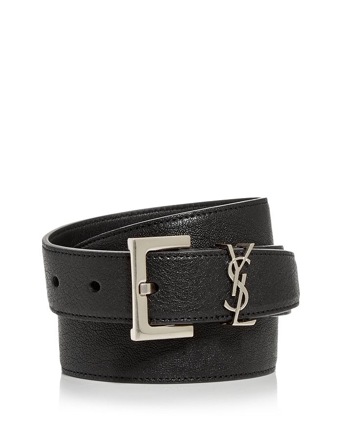 SAINT LAURENT - Logo-buckle leather belt