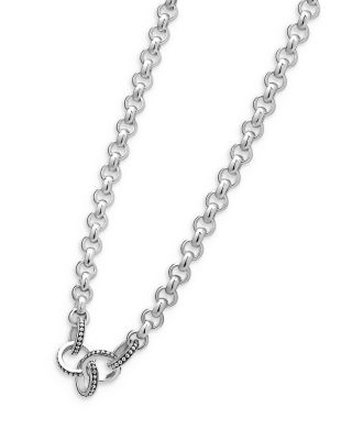 Sterling Silver Signature Caviar Station Necklace, 34"
