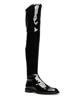 Shop Schutz Women's Kaolin Over The Knee Patents Leather Boots In Black