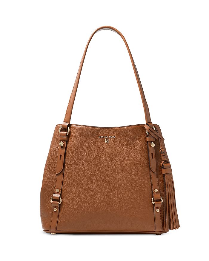 Michael Michael Kors Large Leather Shoulder Tote In Luggage