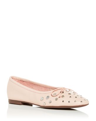 Schutz Women's Perla Stud Embellished Square Toe Flats 8.5 cheapest