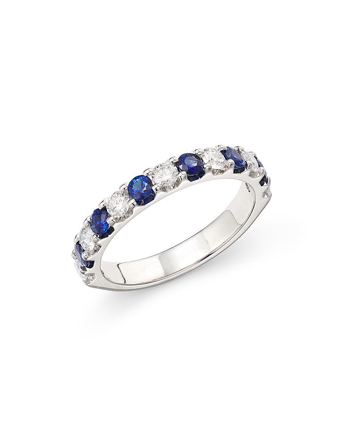 Bloomingdale's - Sapphire & Diamond Eternity Band in 14K White Gold - 100% Exclusive