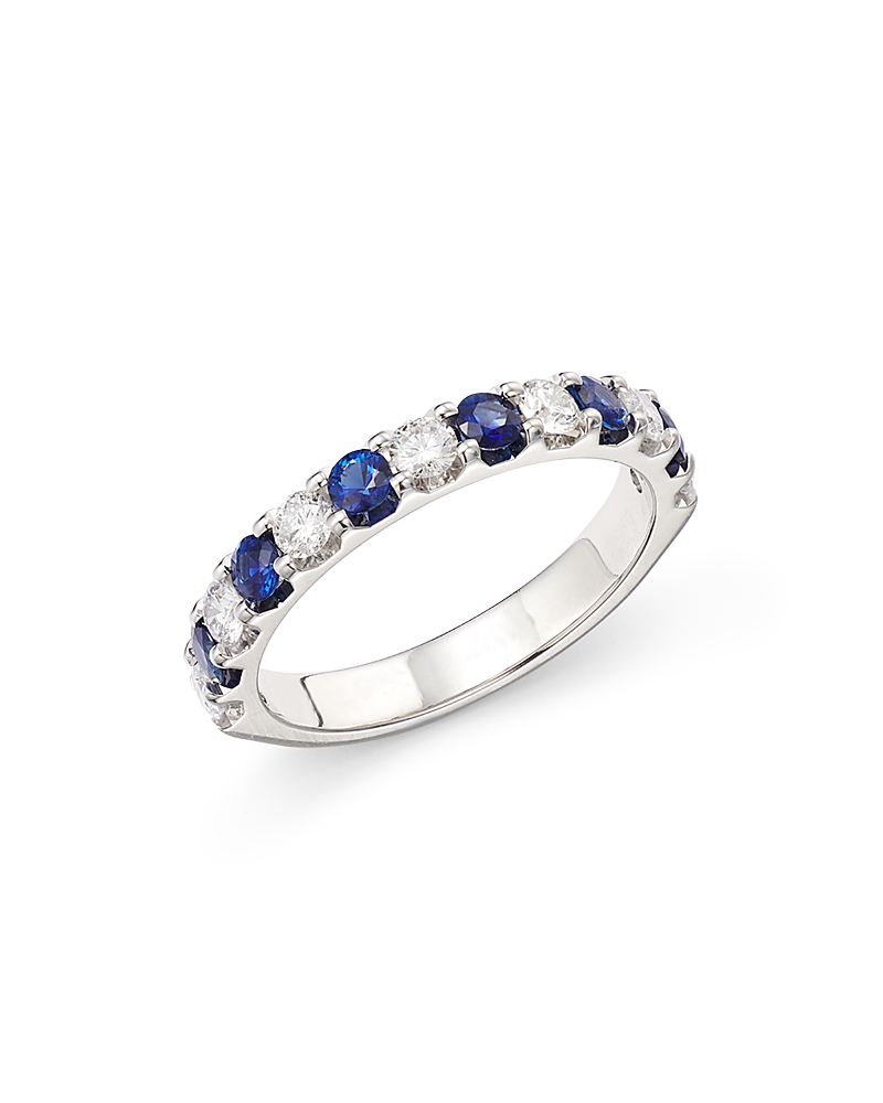 Bloomingdale's Fine Collection Sapphire & Diamond Eternity Band in 14K White Gold