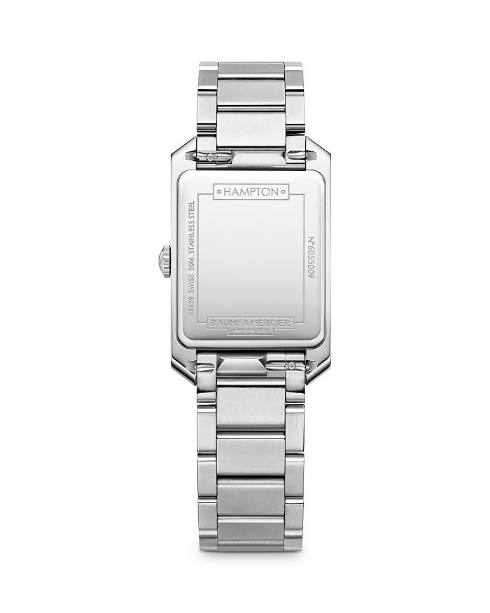 Shop Baume & Mercier Hampton Watch, 22mm X 35mm In Silver