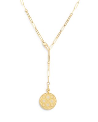 Roberto Coin 18K Yellow Gold Venetian Princess Diamond Medallion Lariat Necklace, 19