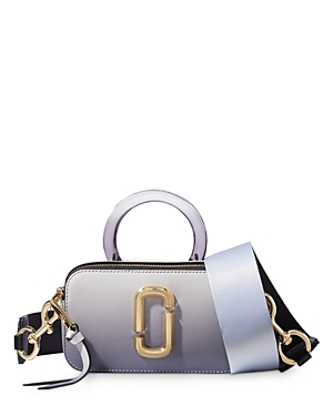 Marc Jacobs Snapshot Leather Crossbody In Cylinder Gray/gold