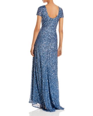 Sequined Cap Sleeve Gown
