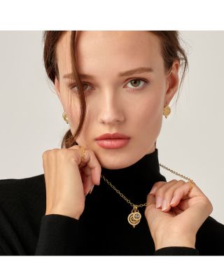 18K Yellow Gold Celestial Blue Moonstone &amp; Diamond Orbit Pendant