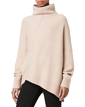 Allsaints Lock Roll Neck Wool Blend Sweater In Rose Pink